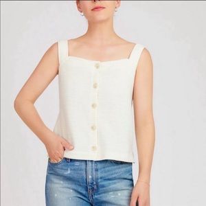 J. Crew Cream Button-Front Tank Top